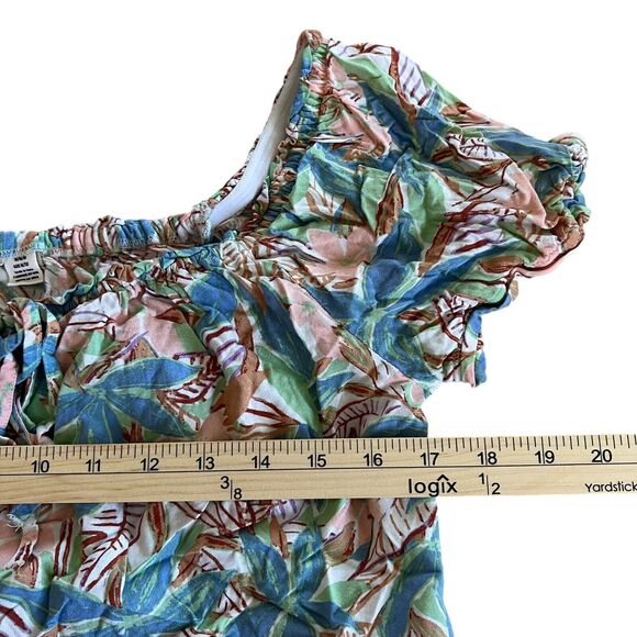 Roxy  Shallow Love Crop Top Blouse Womens Sz. Medium Tropical Resortwear Beach - Picture 8 of 12